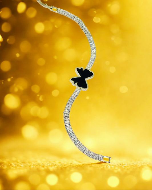 Elegant Bow Charm Crystal Bracelet