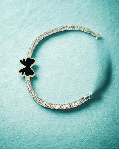 Elegant Bow Charm Crystal Bracelet