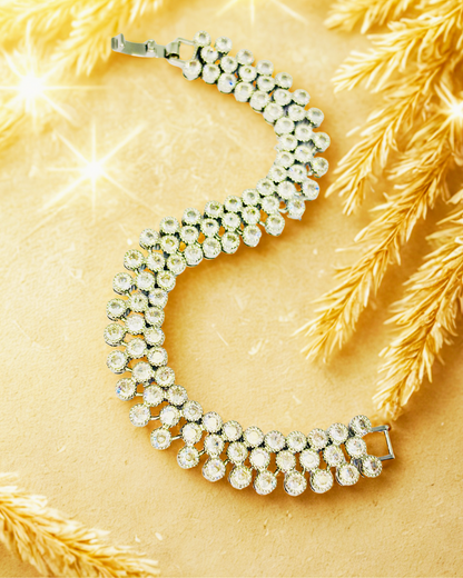 Rhinestone Cluster Bracelet