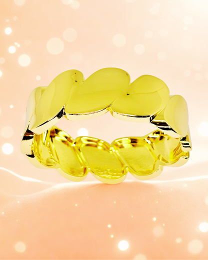 Bold Gold Leaf Chain Korean Bracelet