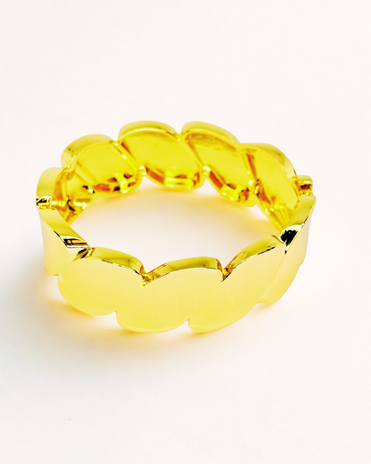 Bold Gold Leaf Chain Korean Bracelet