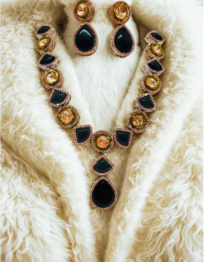 Emerald Elegance Kundan Necklace Set