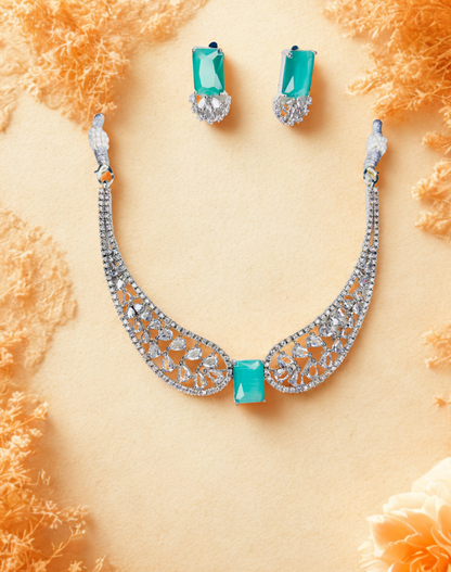 Royal Blue AD Stone Choker Set