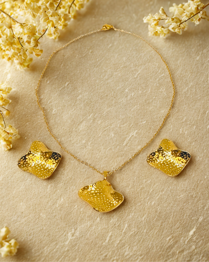 Golden Aura Textured Korean Set