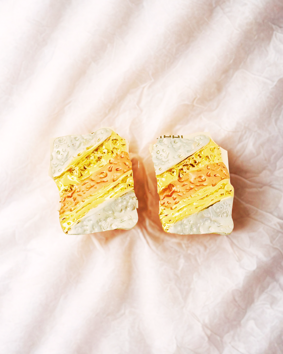 Abstract Textured Dual-Tone Stud Earrings