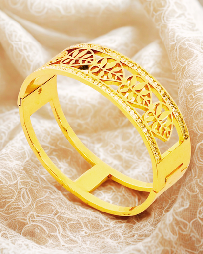 Gold-Plated Designer Cutwork Bracelet