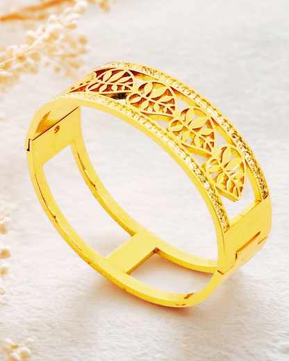 Gold-Plated Designer Cutwork Bracelet