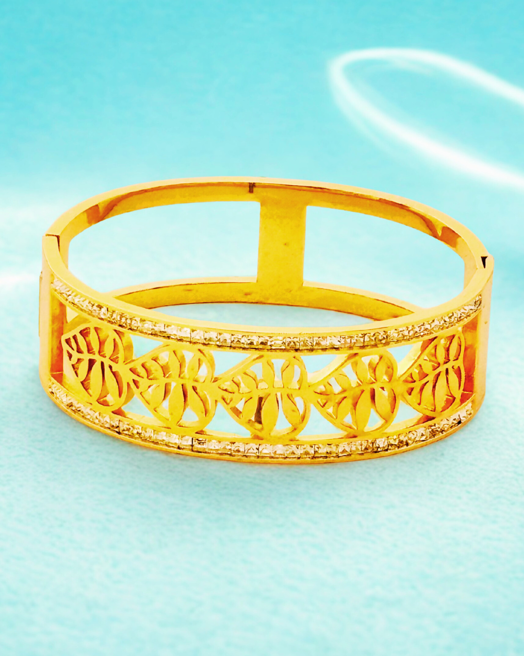 Gold-Plated Designer Cutwork Bracelet