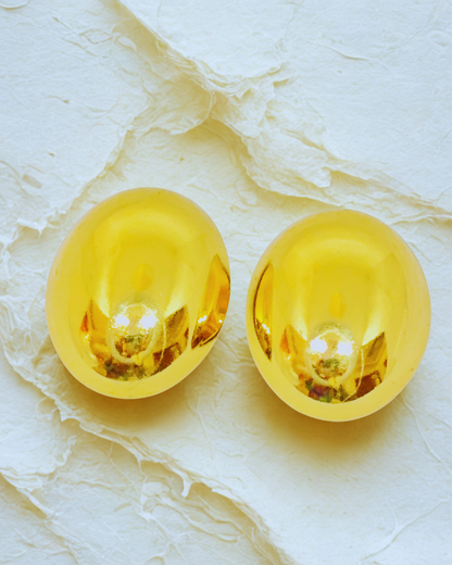 Classic Golden Dome Stud Earrings