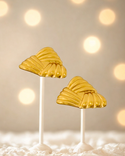 Golden Swirl Triangle Earrings