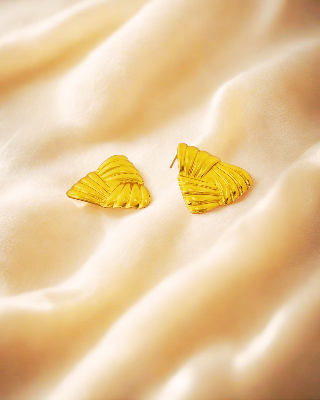 Golden Swirl Triangle Earrings