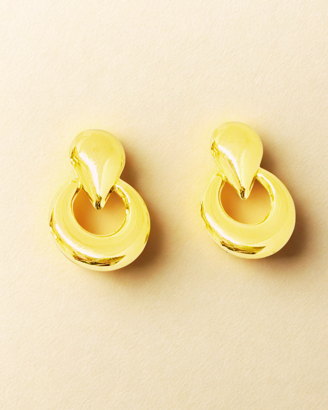 Gold-Plated Hoop Stud Earrings