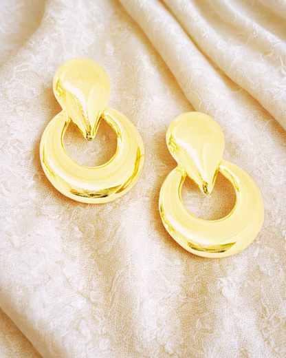 Gold-Plated Hoop Stud Earrings