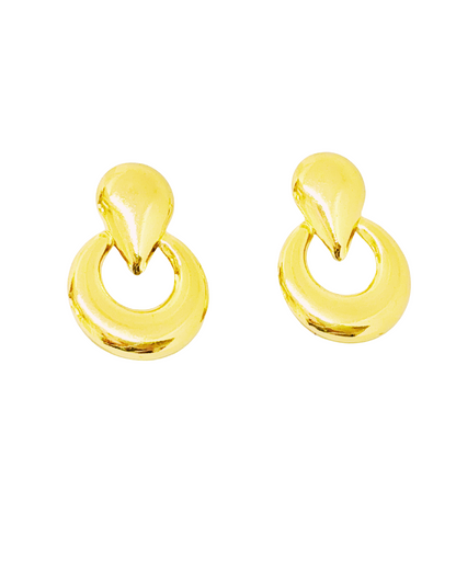 Gold-Plated Hoop Stud Earrings