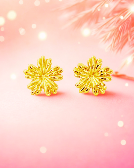 Sunburst Floral Stud Earrings