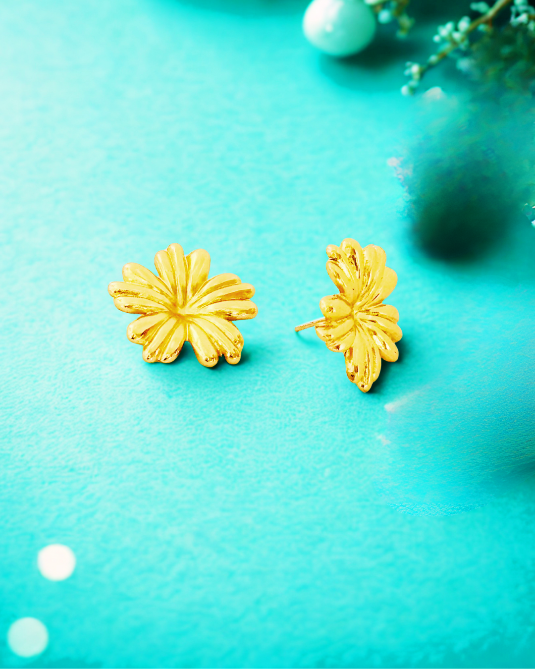 Sunburst Floral Stud Earrings