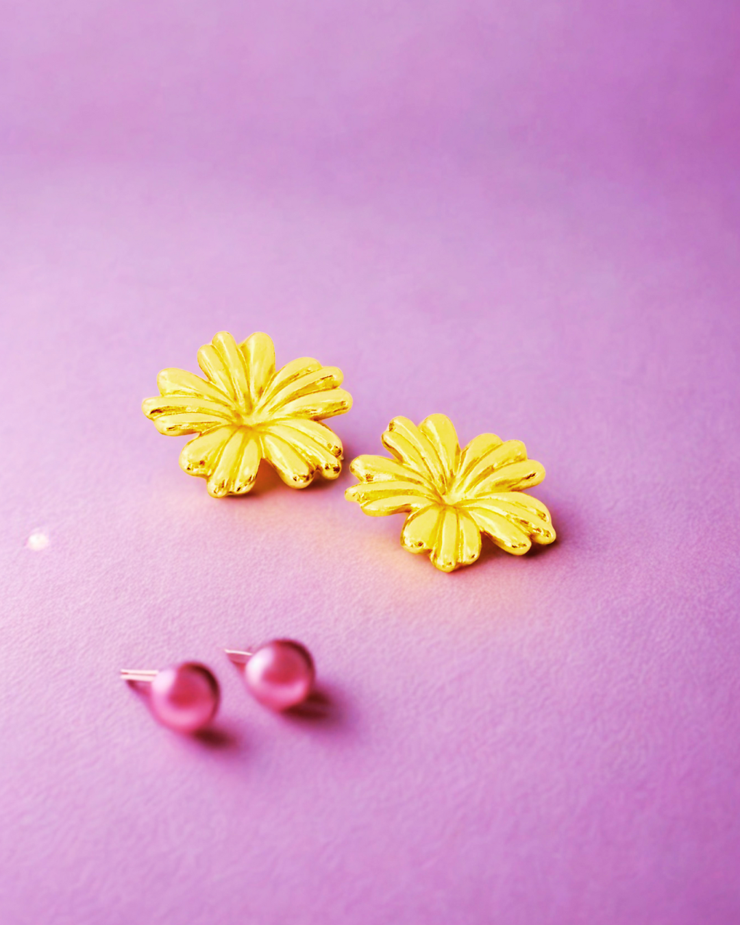 Sunburst Floral Stud Earrings