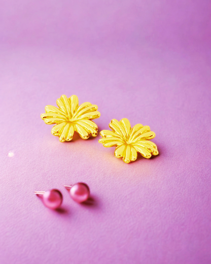 Sunburst Floral Stud Earrings