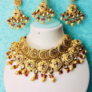 Antique Maharani Coin Kundan Choker Set
