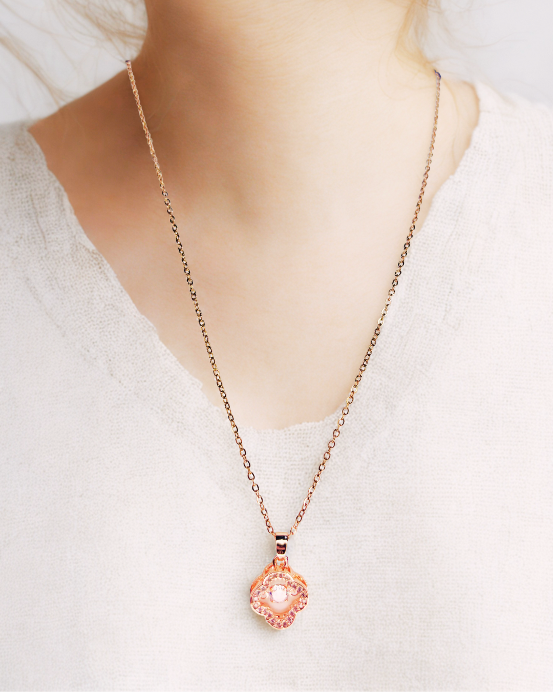 Blush Bloom Rose Gold Pendant Set