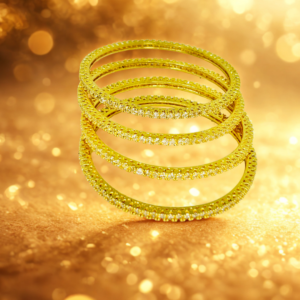 Classic CZ Gold and Silver Bangles Set