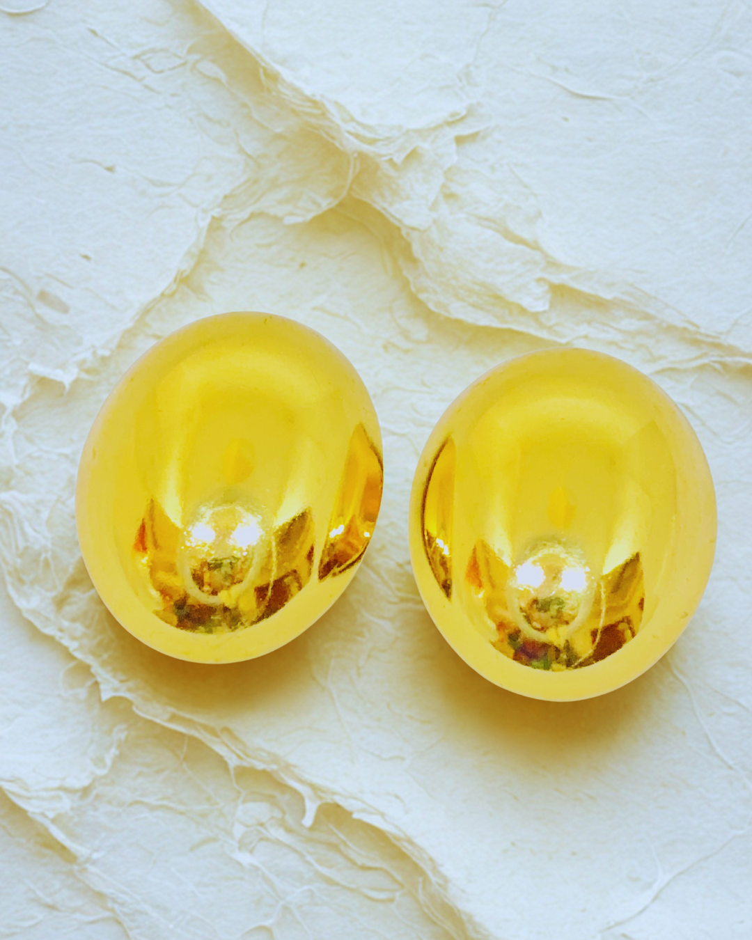 Classic Golden Dome Stud Earrings - Image 2
