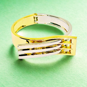 Dual Tone Elegance Cuff Bracelet