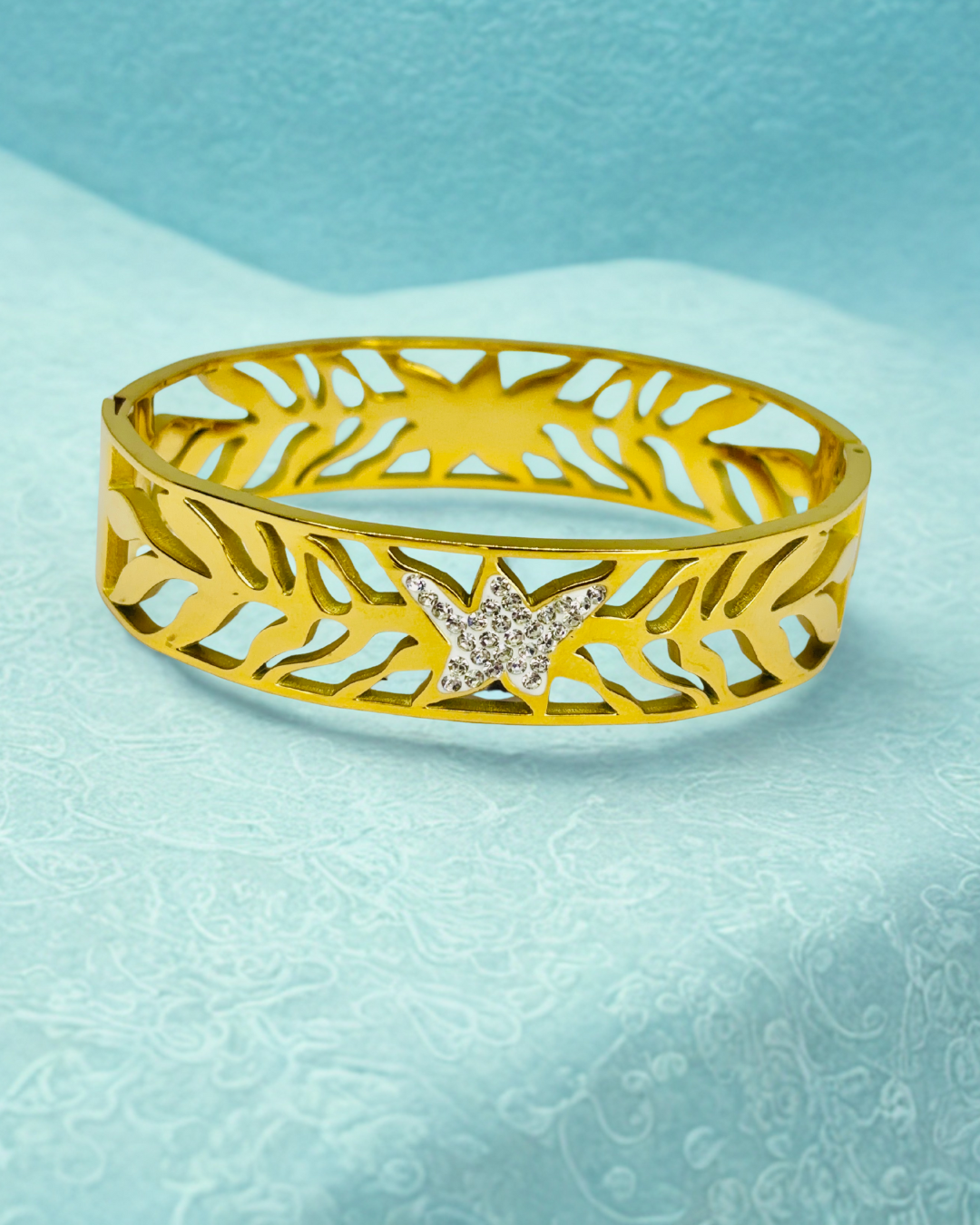 Butterfly Cutwork Gold Korean Bracelet - Image 3