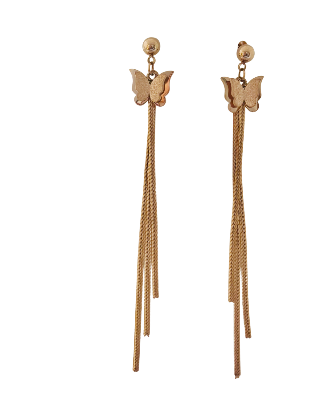 Butterfly Tassel Dangle Korean Earrings - Image 4