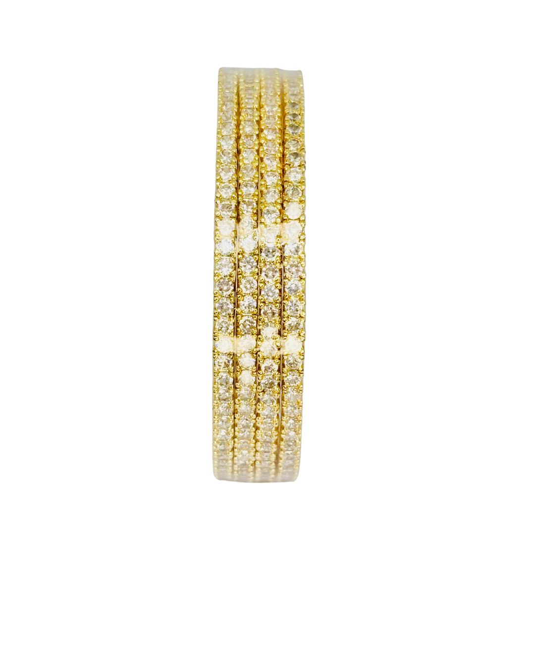 Classic CZ Gold and Silver Bangles Set - Image 5