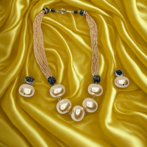 Elegant Pearl Bead Necklace Set