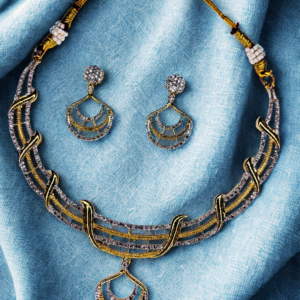 Golden AD Grace Designer Necklace Set