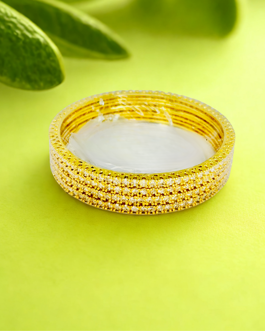 Classic CZ Gold and Silver Bangles Set - Image 4
