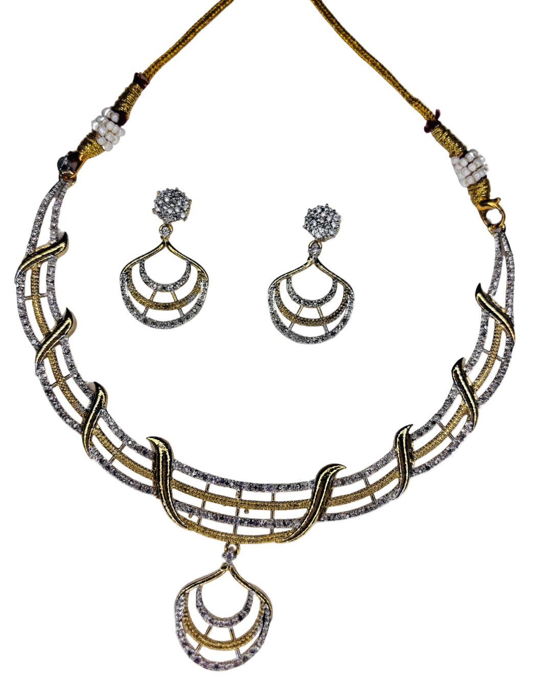Golden AD Grace Designer Necklace Set - Image 4