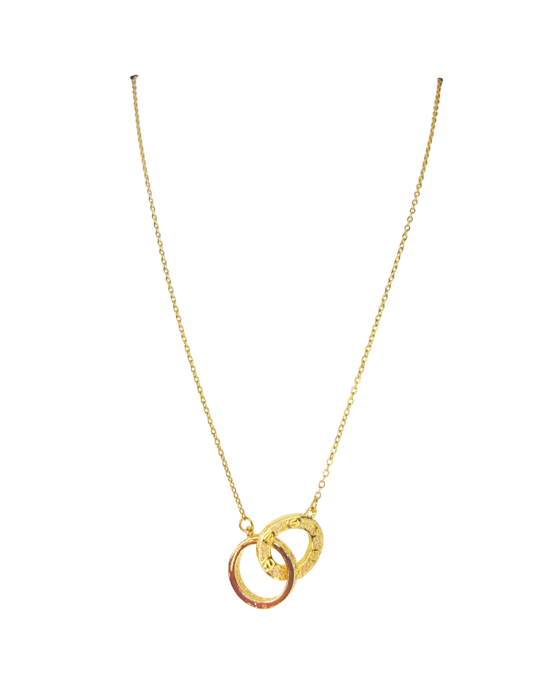 Eternal Bond Double Ring Korean Necklace - Image 3