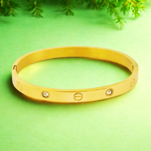 Classic Screw-Design Gold-Plated Korean Bracelet