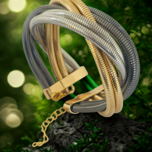 Dual-Tone Twist Coil Korean Bracelet
