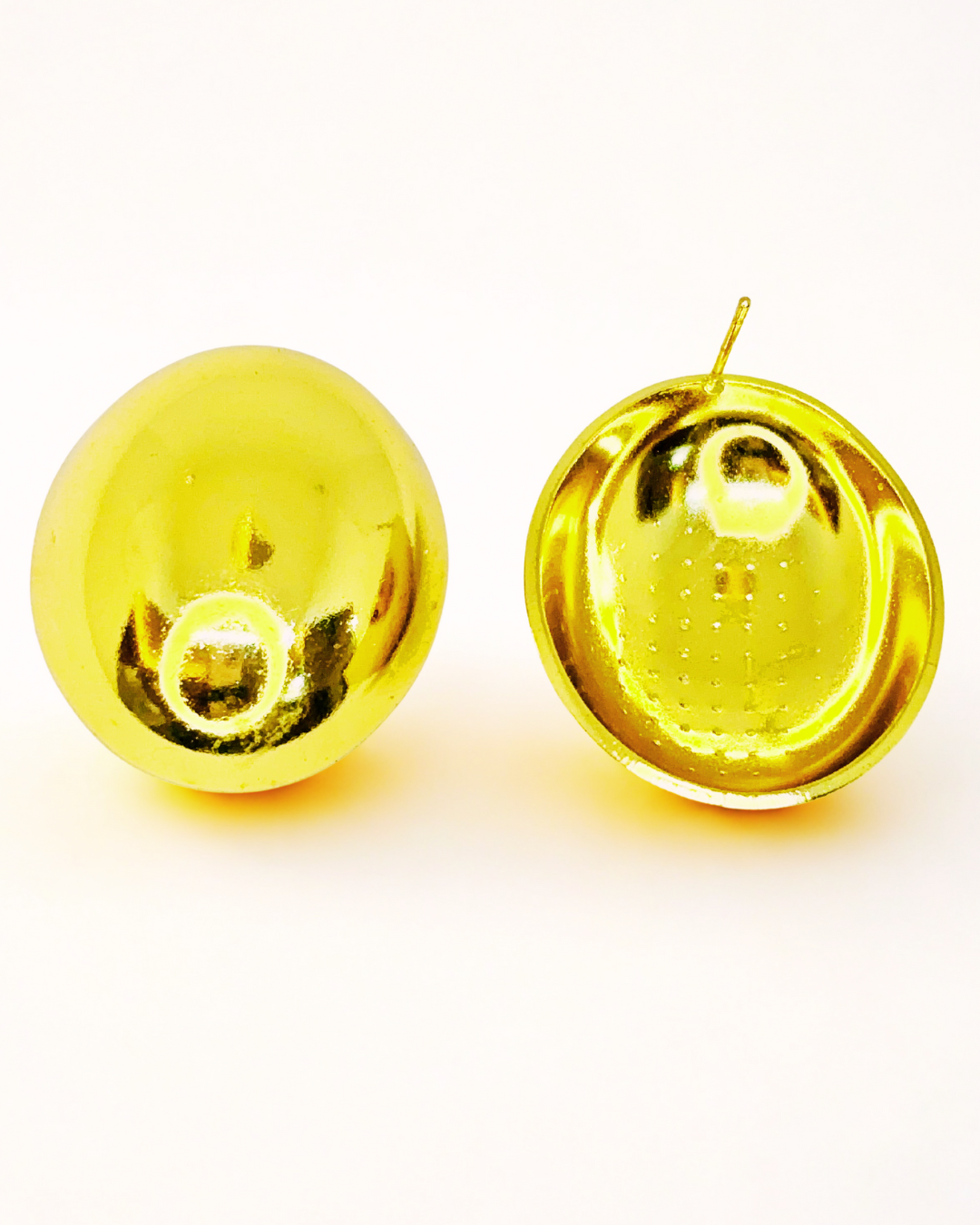 Classic Golden Dome Stud Earrings - Image 5