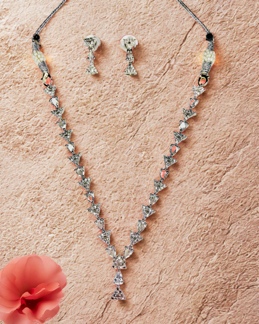 Emerald Spark Triangle AD Necklace Set - Image 7